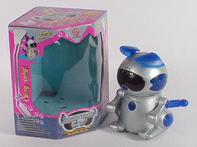 a Robotistic Cat outside its box, with its tail visible